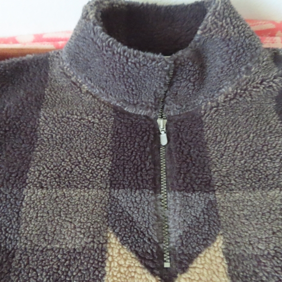north face sherpa fleece jacket 1/4 zip pullover made in usa M - Picture 4 of 5